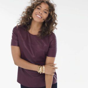 Chico's Burgundy Faux Leather Top